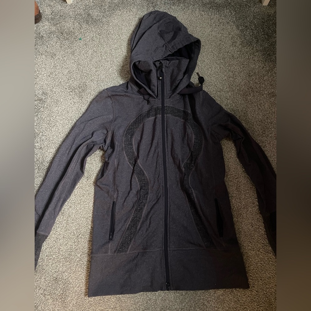 lululemon athletica Black Hooded Full-Zip Jacket